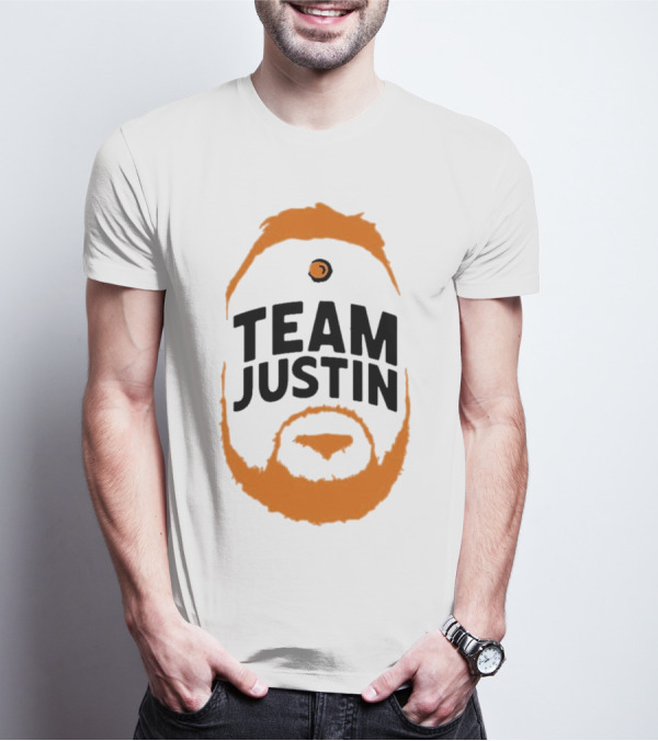 Team Justin Beard Bracket Logo Face T-Shirt