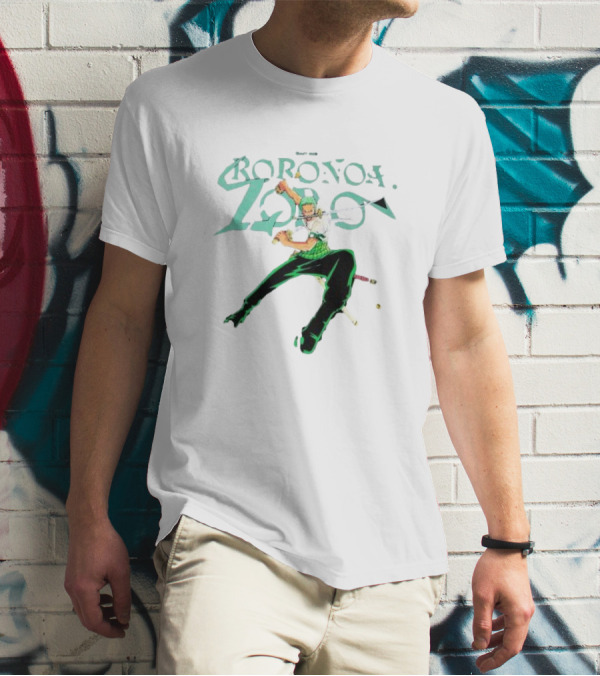 BAIT X One Piece Roronoa Zoro Green Sword Action T-Shirt