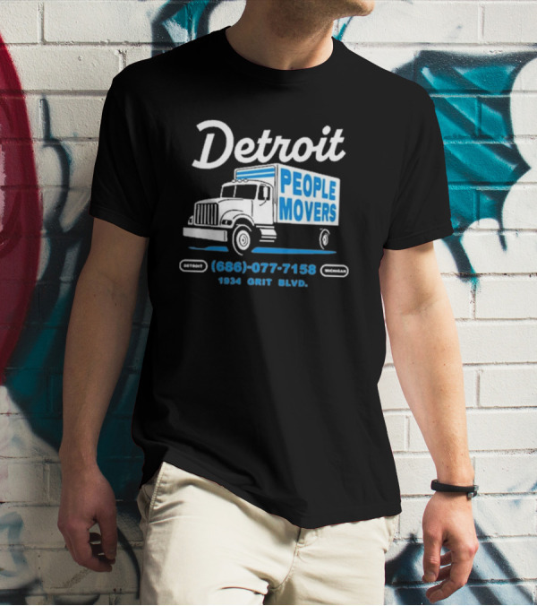 Detroit Michigan People Movers 686 077 7158 1934 Grit BLVD T-Shirt