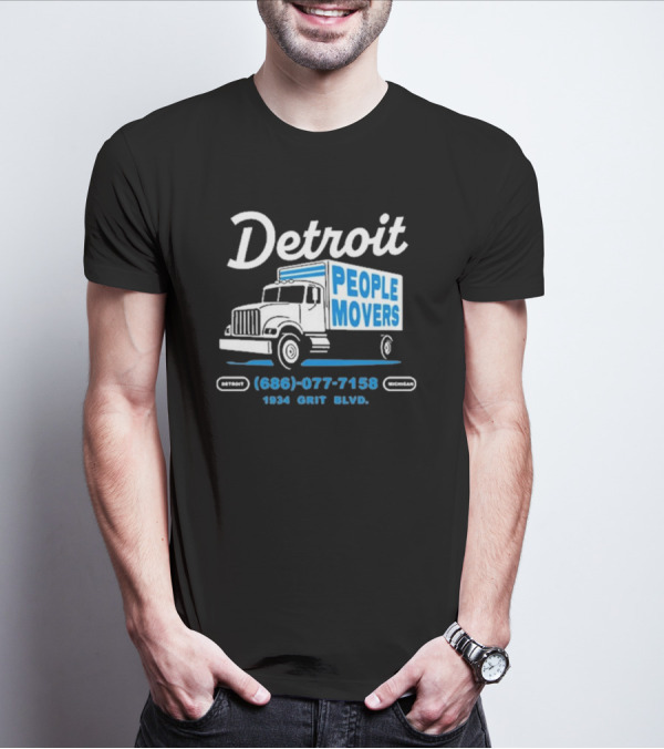 Detroit Michigan People Movers 686 077 7158 1934 Grit BLVD T-Shirt