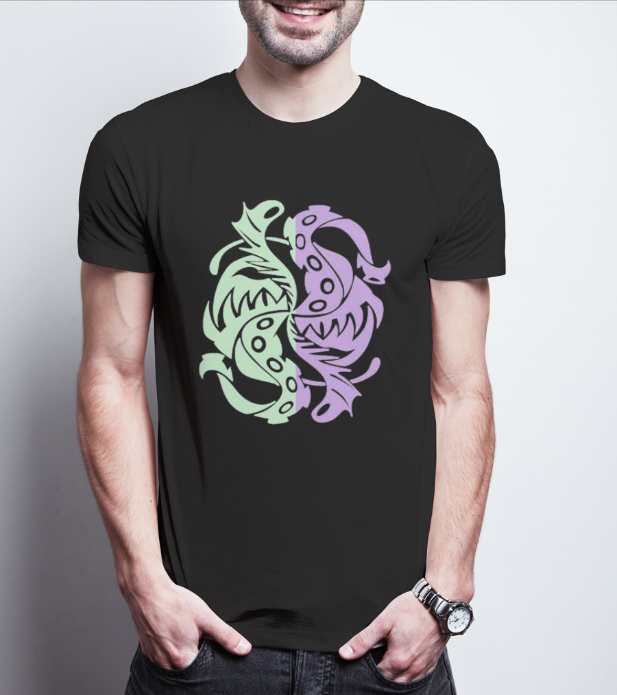 Envy Sigil Green And Purple Tribal Yin Yang T-Shirt