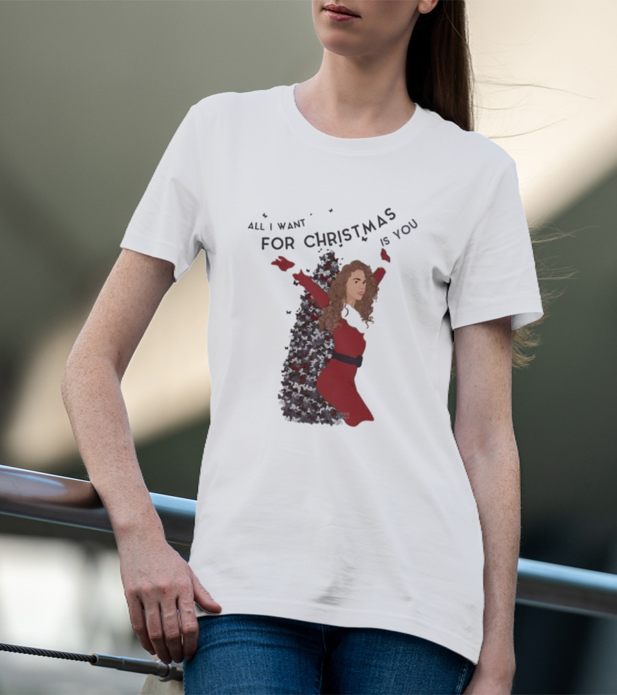 All I Want For Christmas Is You Mariah Carey Butterfly Holiday T-Shirt