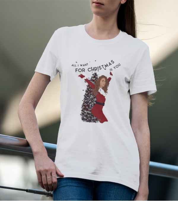 All I Want For Christmas Is You Mariah Carey Butterfly Holiday T-Shirt