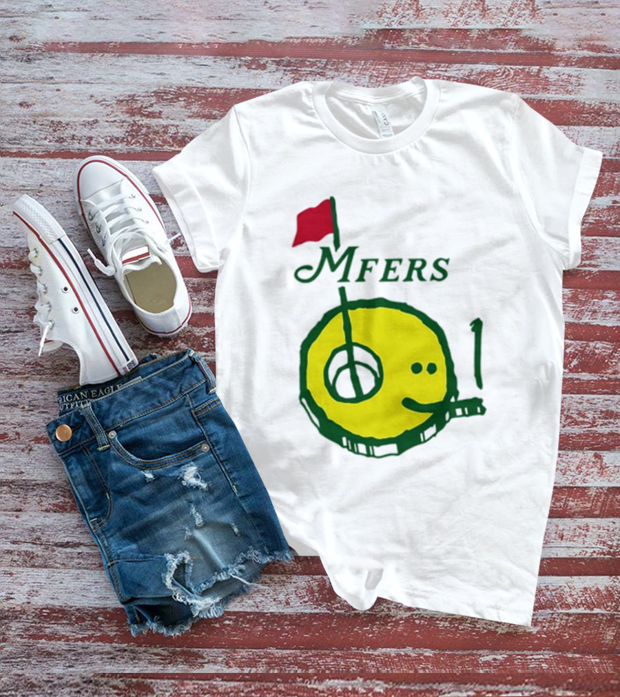Mfers Sartosh Pitito Golf Flag Yellow Face T-Shirt