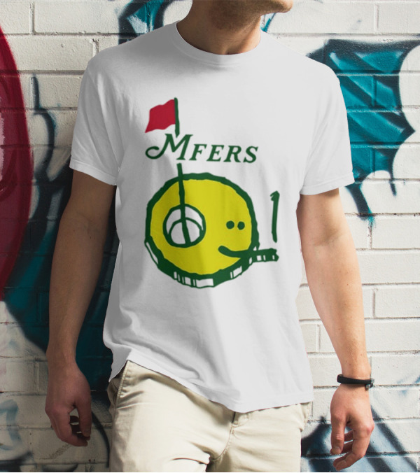Mfers Sartosh Pitito Golf Flag Yellow Face T-Shirt