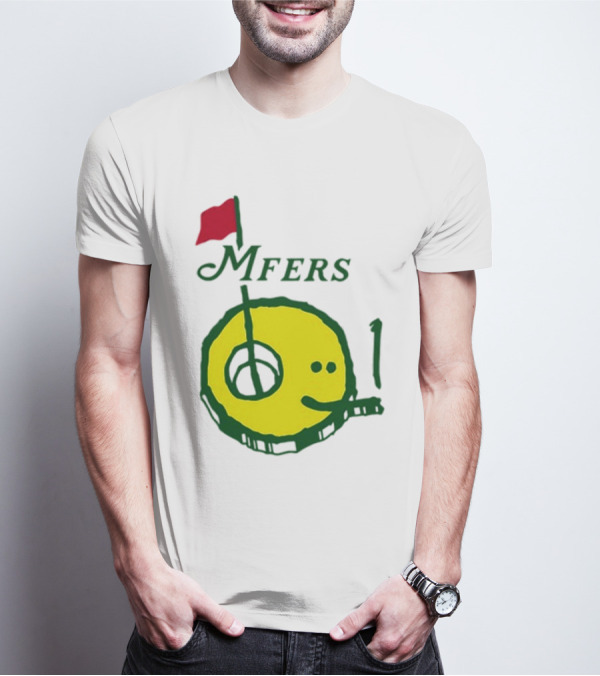 Mfers Sartosh Pitito Golf Flag Yellow Face T-Shirt