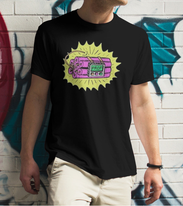 Prof Dynamite Cartoon Bomb Graphic T-Shirt
