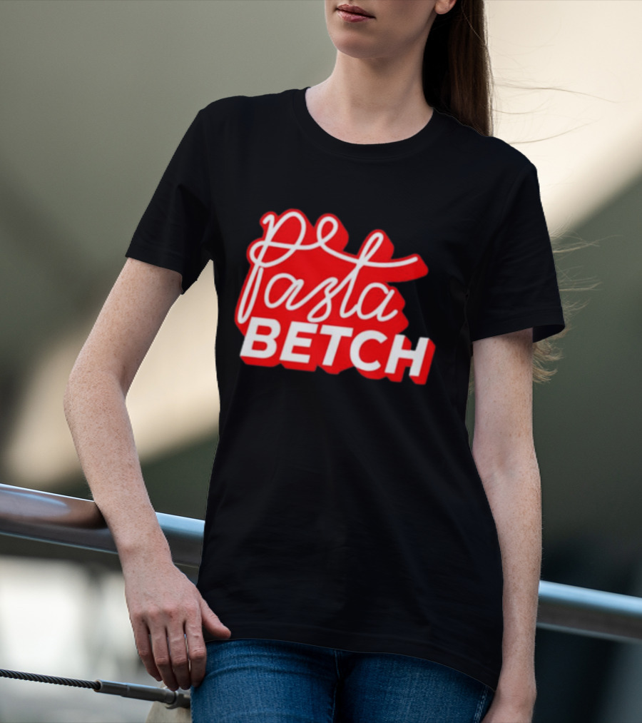 ITSQCP Pasta Betch Red And White Bold Script T-Shirt
