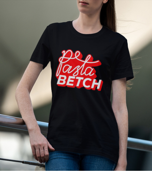 ITSQCP Pasta Betch Red And White Bold Script T-Shirt