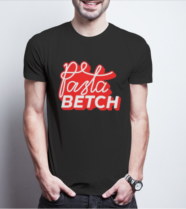 ITSQCP Pasta Betch Red And White Bold Script T-Shirt