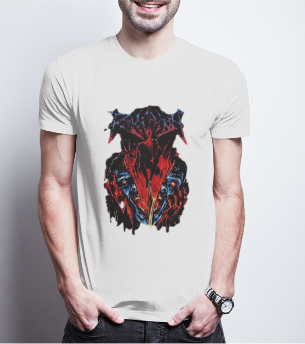 Revocation Nihilistic Violence Album Art Two Colossal Colorful Faces T-Shirt