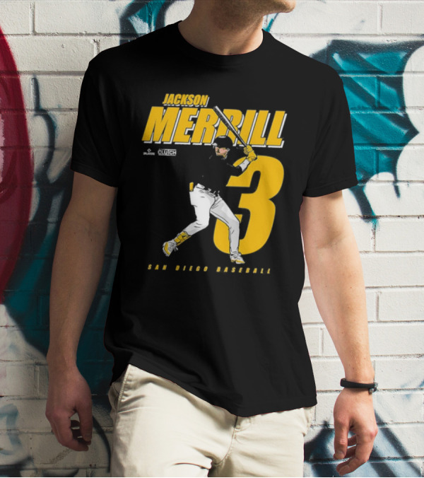 Jackson Merrill 3 San Diego Baseball Clutch Players T-Shirt