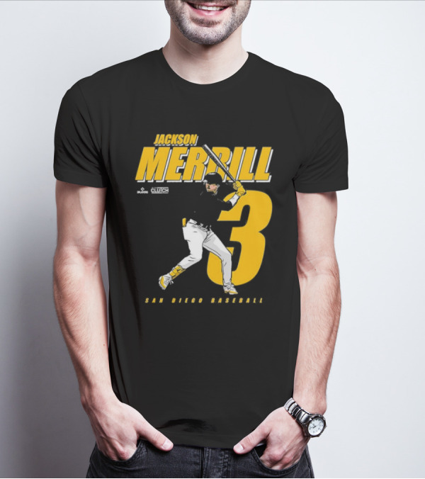 Jackson Merrill 3 San Diego Baseball Clutch Players T-Shirt