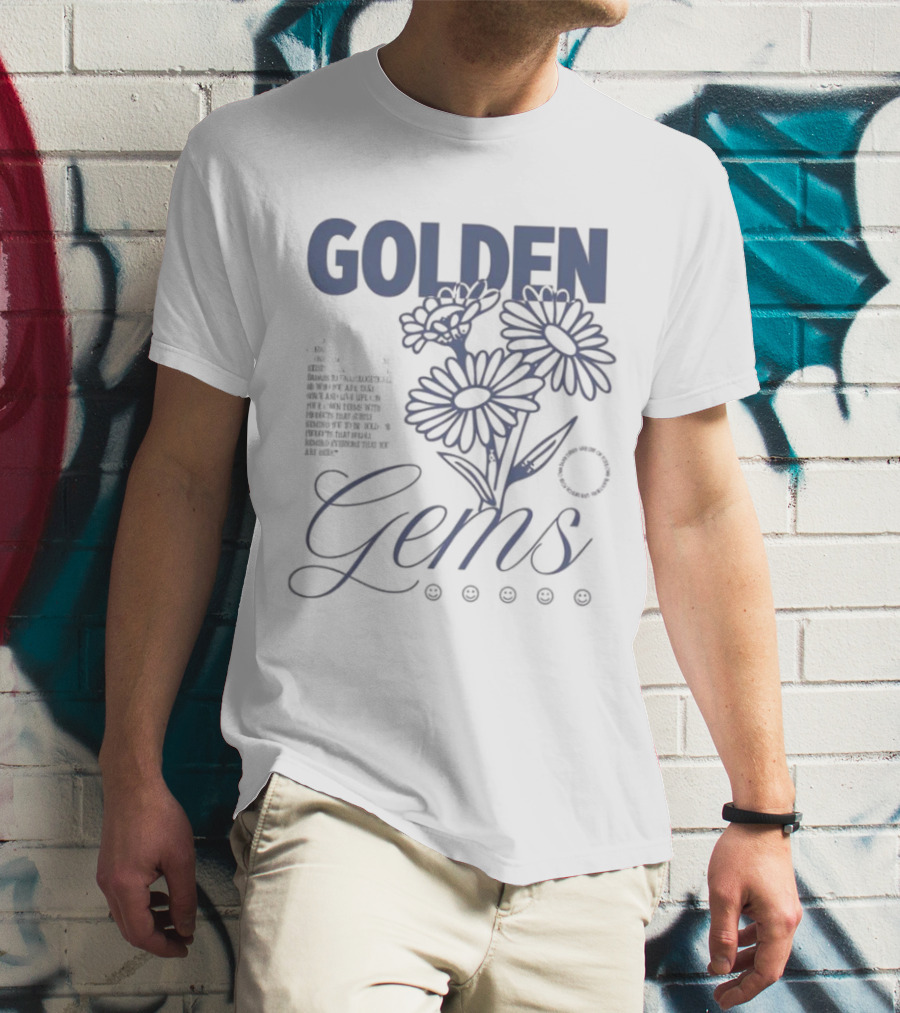 Golden Gems Smiley Daisy Manifesto T-Shirt