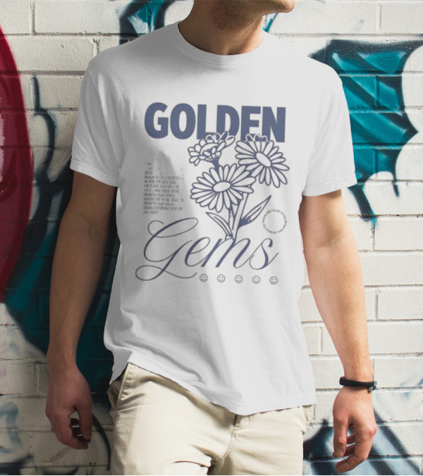Golden Gems Smiley Daisy Manifesto T-Shirt