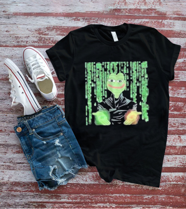 Pepe Matrix Code With Green Red Pill Aesthetic T-Shirt