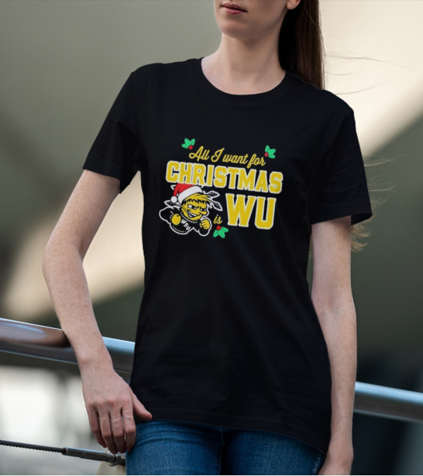All I Want For Christmas Is Wu Santa Shocker Character WSU Holiday T-Shirt