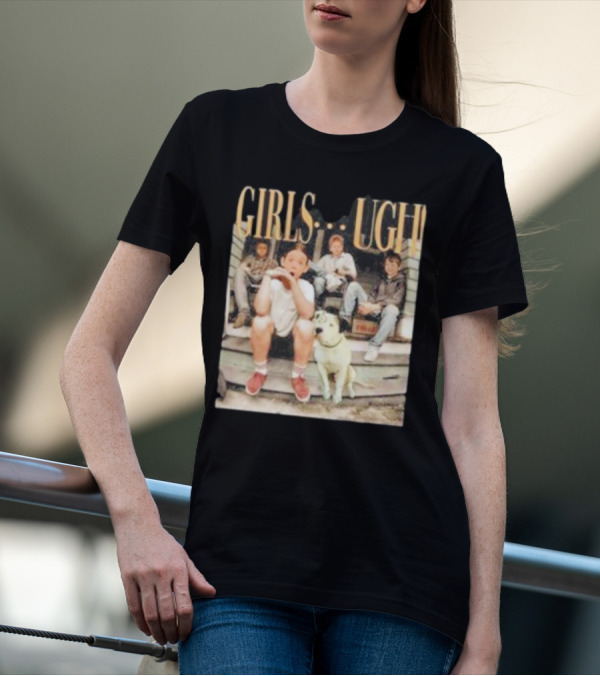 GIRLS UGH Thug Life Valentine Boys Sitting With Dog T-Shirt