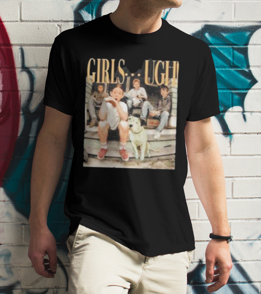 GIRLS UGH Thug Life Valentine Boys Sitting With Dog T-Shirt