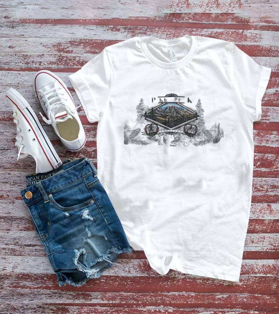 Pikes Peak Colorado Travel Explore Anvil Single Stitch Trees Scenic Mountains T-Shirt