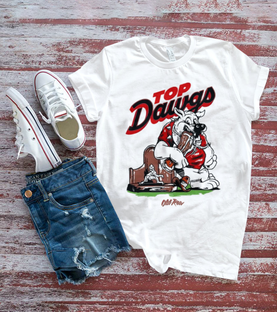 Top Dawgs Old Row Bulldog Eating Trophy Image T-Shirt