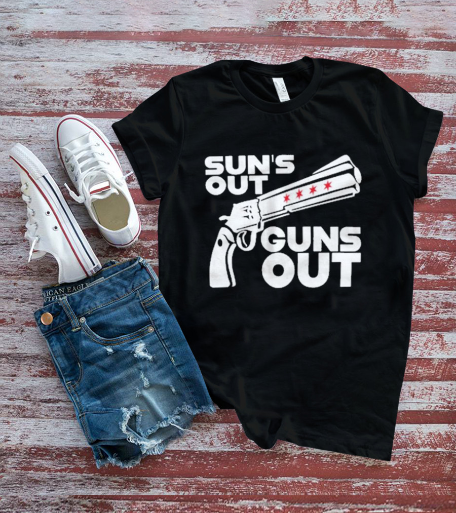 Sun’s Out Guns Out Gun With Stars On Barrel T-Shirt