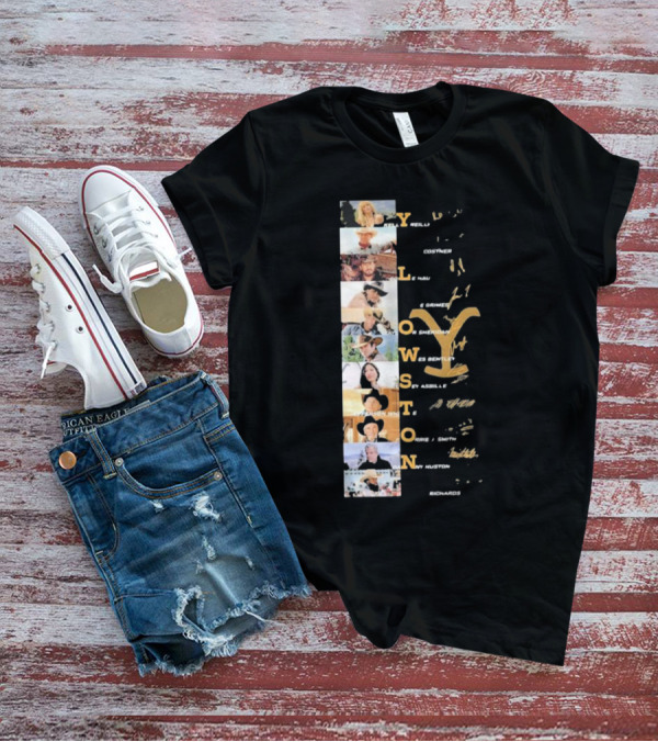 Yellowstone Cast Vertical Collage With Names And Signature Elements T-Shirt