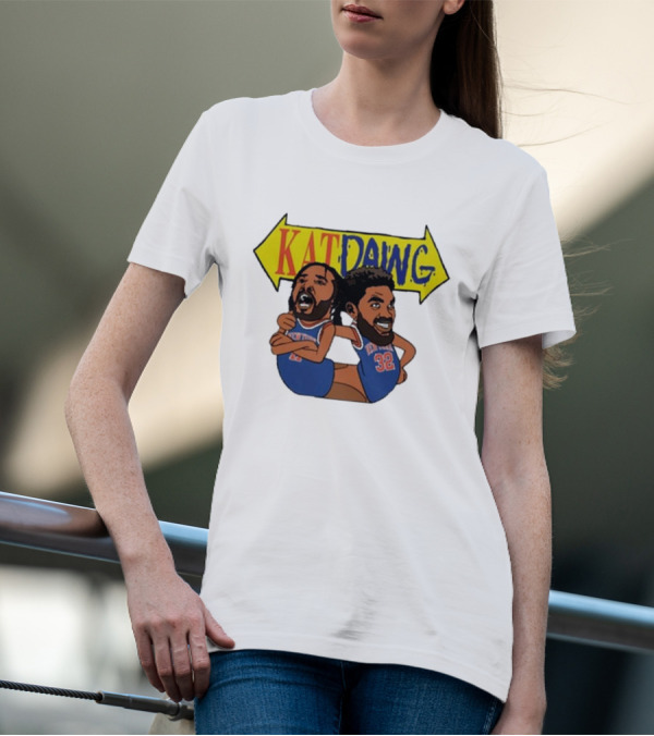 Big Knick Energy Kat Dawg Basketball Cartoon Duo T-Shirt