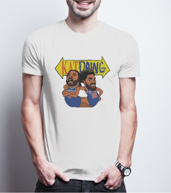 Big Knick Energy Kat Dawg Basketball Cartoon Duo T-Shirt