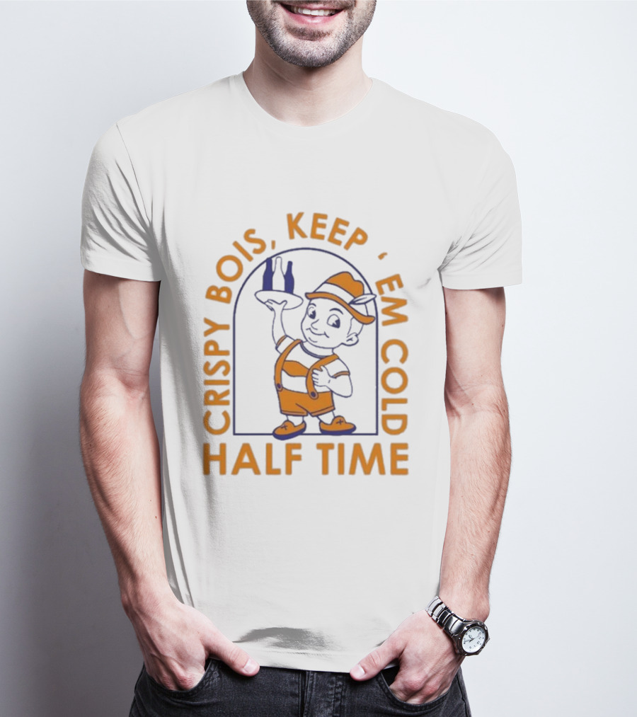 Crispy Bois Keep 'Em Cold Half Time Bartender Character T-Shirt