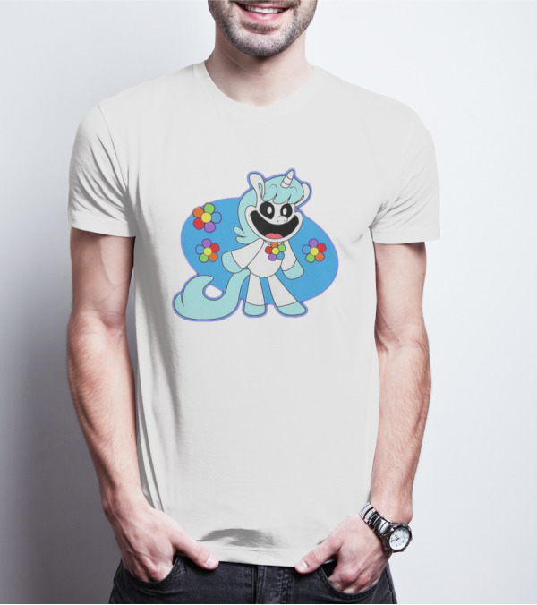 Unicorn Craftycorn Critters With Colorful Flowers And Smiling Face T-Shirt