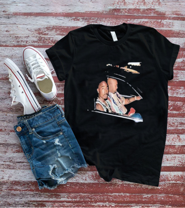 2Pac And Suge Knight Black Car Night Image T-Shirt