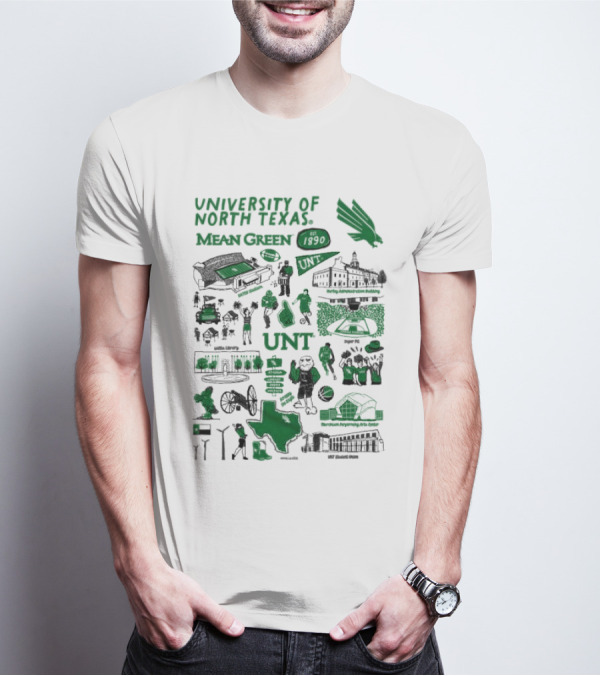 University Of North Texas Mean Green 1890 UNT Campus Montage Toddler T-Shirt