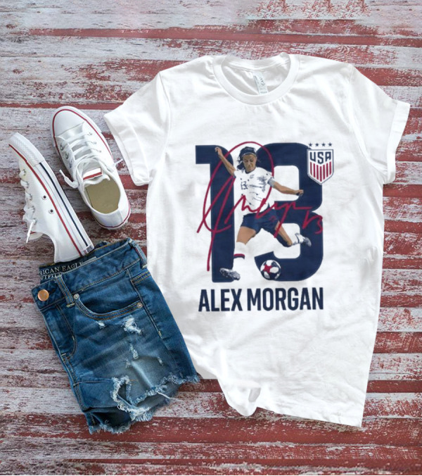 USA Alex Morgan 13 Signature Soccer Player With USA T-Shirt