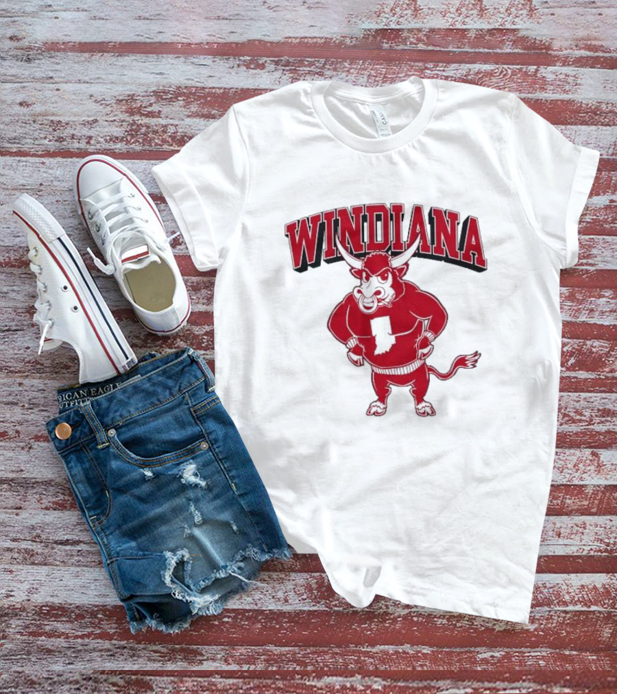 Windiana Red Bull Indiana State Outline T-Shirt