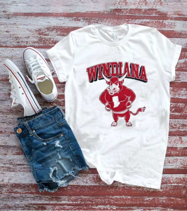 Windiana Red Bull Indiana State Outline T-Shirt