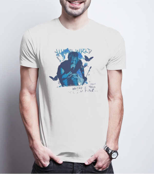 Juice Wrld Wishing Well 999 Butterfly Where I Tell You I'm Fine T-Shirt