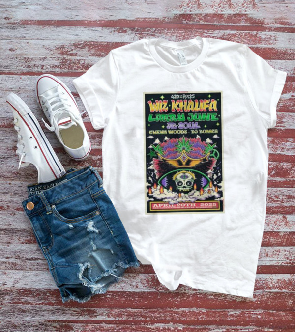 Wiz Khalifa Larry June Ab Soul 420 On The Rocks Morrison Colorado April 20th 2025 Event T-Shirt