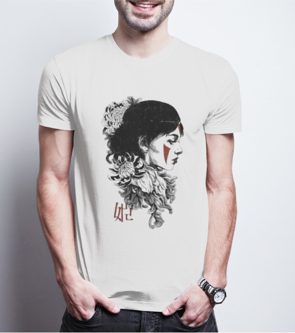 Wolf Girl Rafael Baptista Chrysanthemum Profile Asian Characters T-Shirt