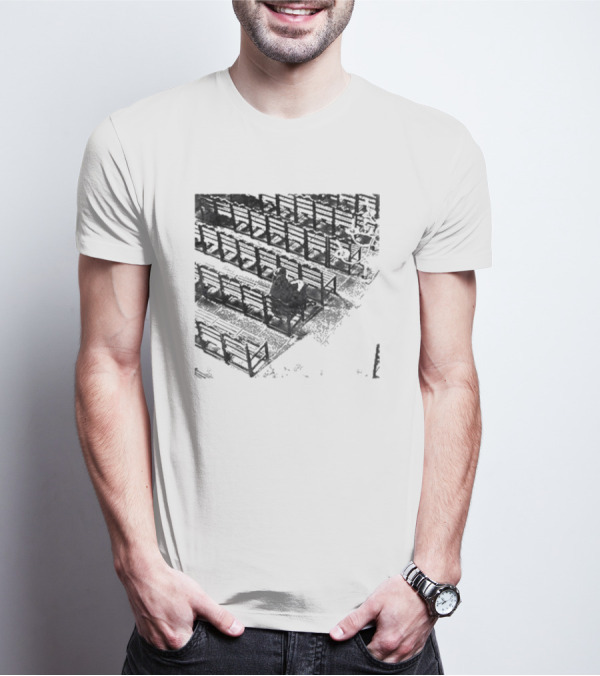 Zarathustra Denisa-St Bernadette Church Pew Monochrome T-Shirt