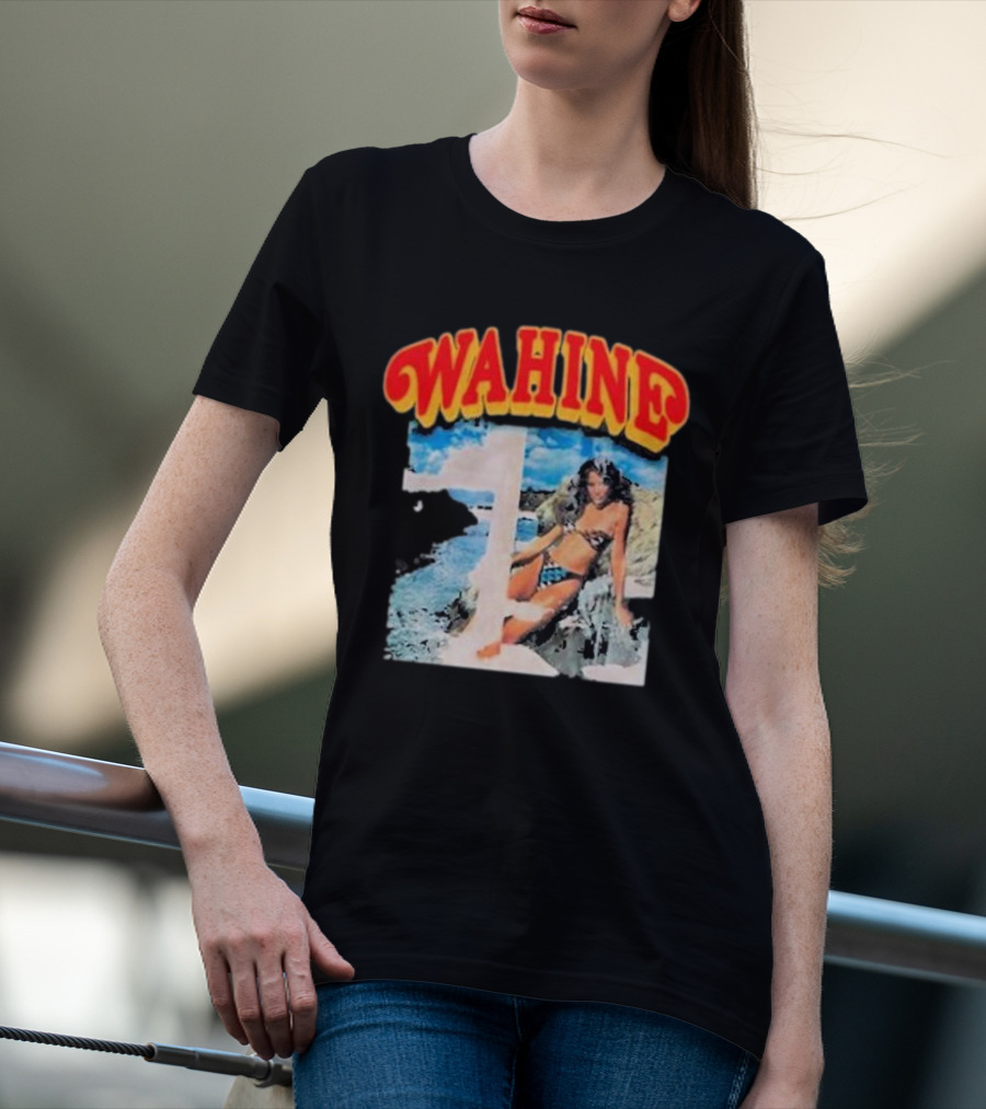 WAHINE Beach Scene With Rosé Vibes T-Shirt