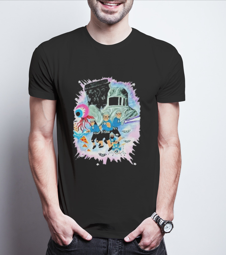 Sanguisugabogg Free Luigi Powdered Milk Pizza Eyeball Space Adventures With Aquabats Helmet And UFOs T-Shirt