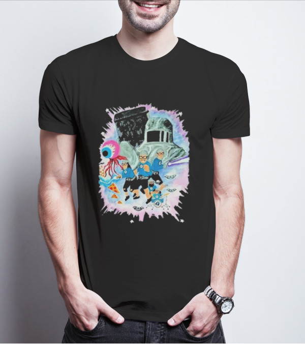 Sanguisugabogg Free Luigi Powdered Milk Pizza Eyeball Space Adventures With Aquabats Helmet And UFOs T-Shirt