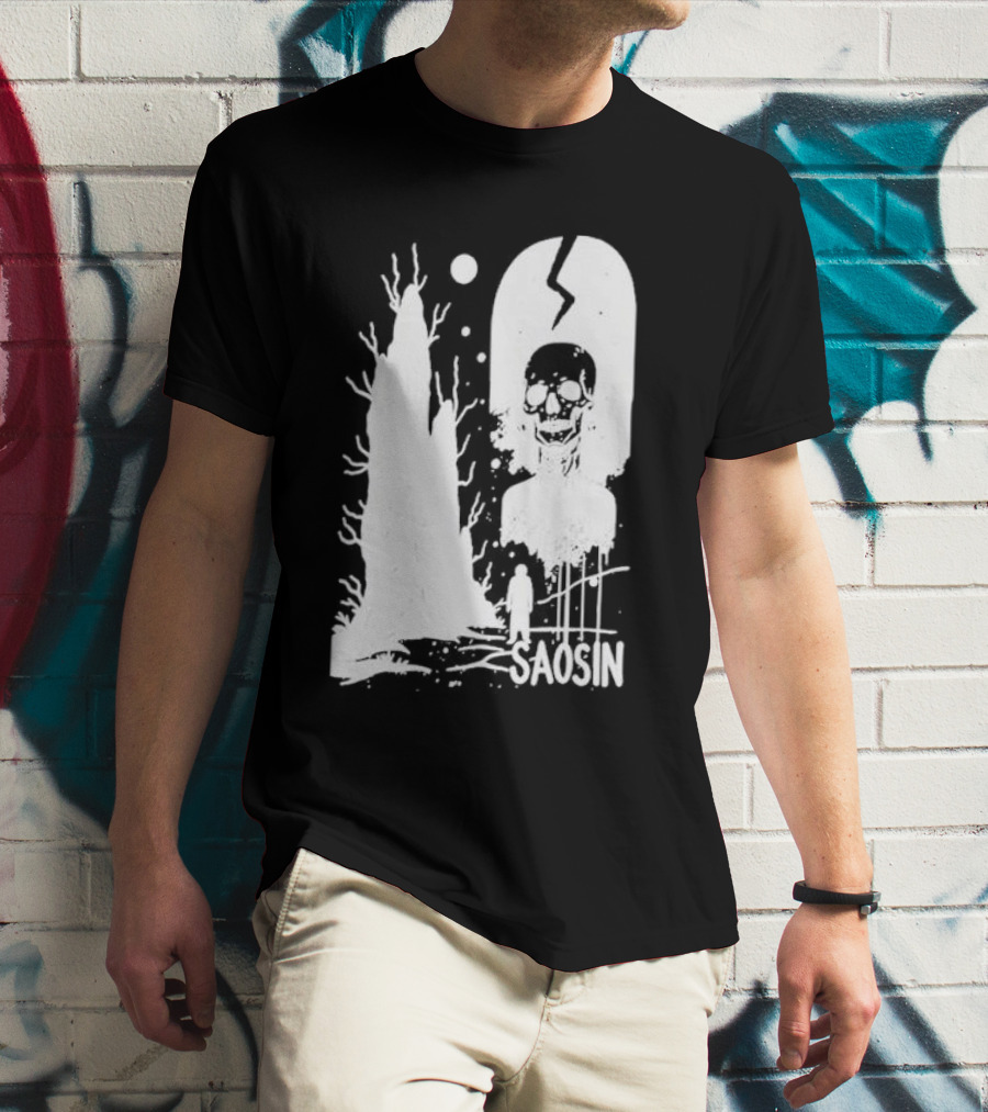 Saosin Over Skeleton Skull And Tree T-Shirt
