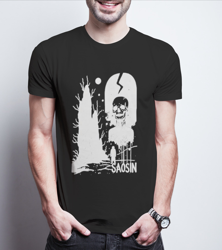Saosin Over Skeleton Skull And Tree T-Shirt