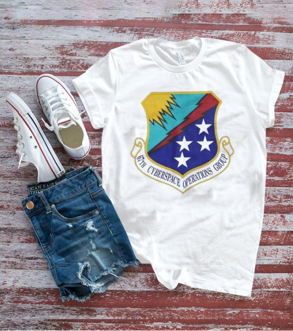 67th Cyberspace Operations Group Emblem With Stars And Lightning Bolt T-Shirt