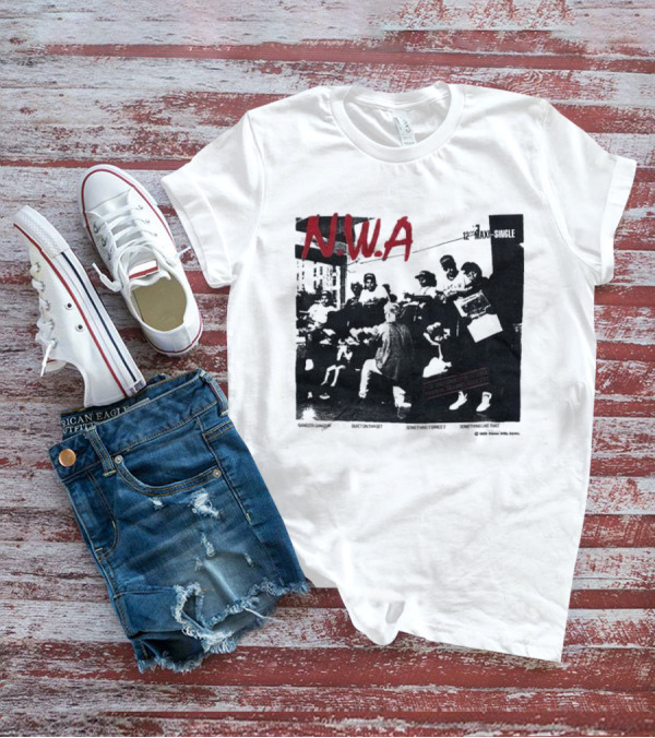 N.W.A 1988 Gangsta Gangsta Maxi-Single 12 Inch Quiet On Tha Set Compton Rap Music T-Shirt