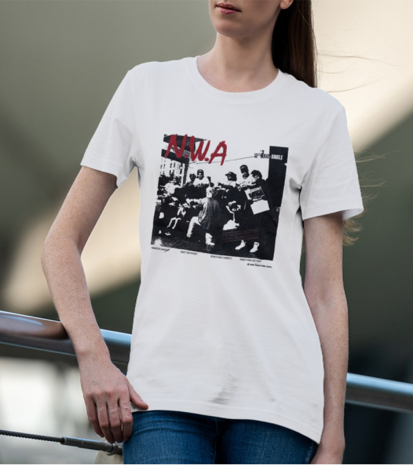 N.W.A 1988 Gangsta Gangsta Maxi-Single 12 Inch Quiet On Tha Set Compton Rap Music T-Shirt