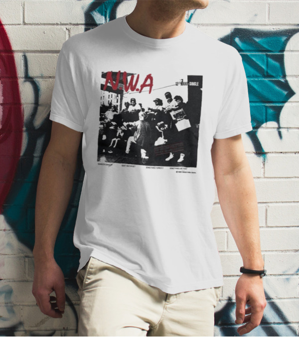 N.W.A 1988 Gangsta Gangsta Maxi-Single 12 Inch Quiet On Tha Set Compton Rap Music T-Shirt
