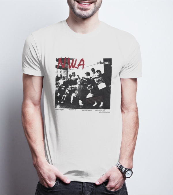 N.W.A 1988 Gangsta Gangsta Maxi-Single 12 Inch Quiet On Tha Set Compton Rap Music T-Shirt